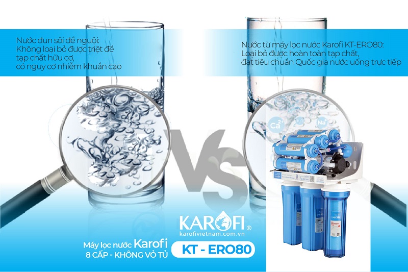 Máy lọc nước Karofi 9 cấp lọc KT-ERO80 đèn UV