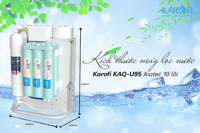  Kích thước máy lọc nước Karofi-KAQ-U95