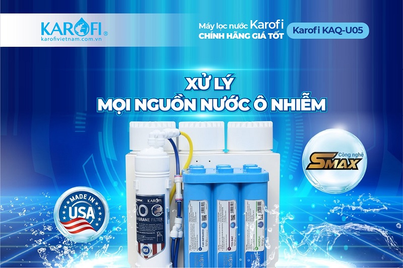 Máy lọc nước Karofi KAQ-U05 xử lý được nhiều nguồn nước khác nhau