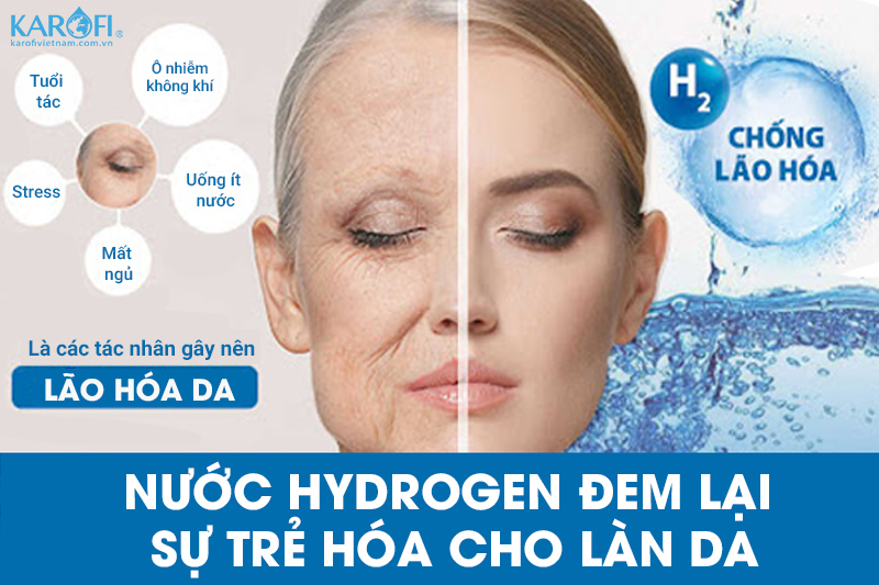nước hydrogen có khả năng cung cấp electron, giảm lượng gốc tự do