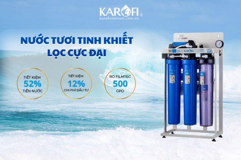 Máy lọc nước RO Karofi KT-KB80 cung cấp lượng nước sạch liên tục cho người dùng