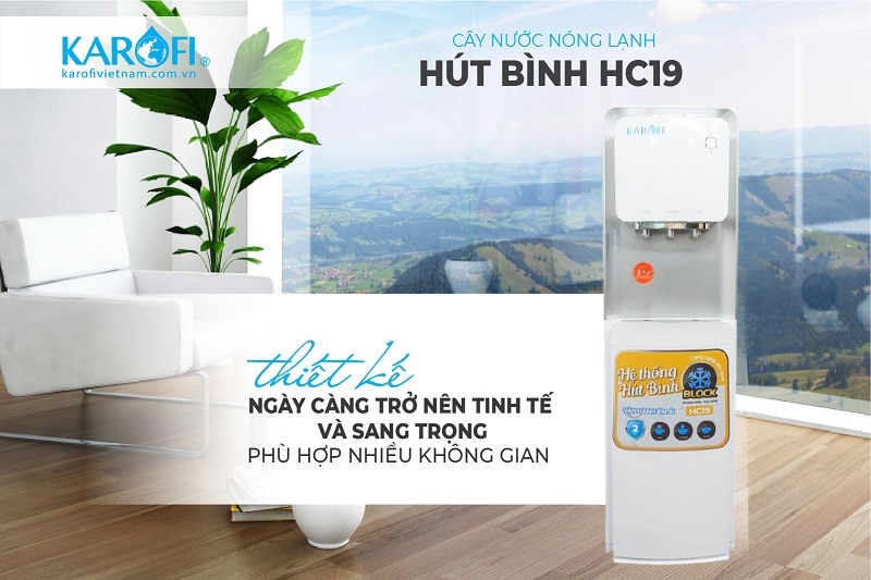 Cây nước nóng lạnh Karofi HC19 hút bình phù hợp với nhiều không gian