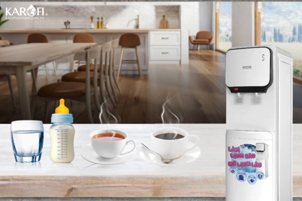Cây nước 2 vòi nóng lạnh Mutosi - tiện ích nóng lạnh riêng biệt