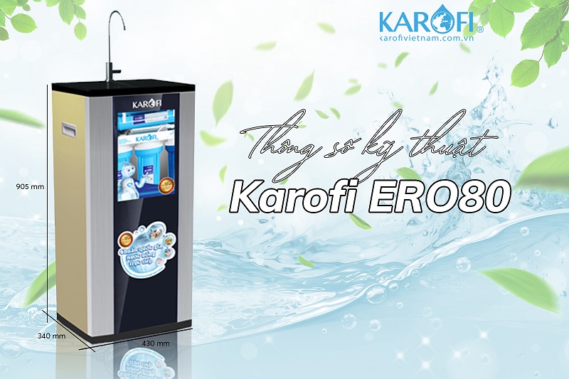 Kích thước máy lọc nước Karofi eRO80