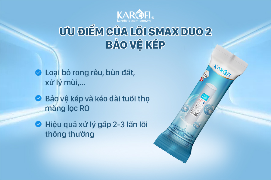 Smax Duo có tác dụng khử các chất bẩn, loại bỏ các kim loại nặng