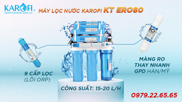 máy lọc nước karofi kt-ero80 9 lõi lọc