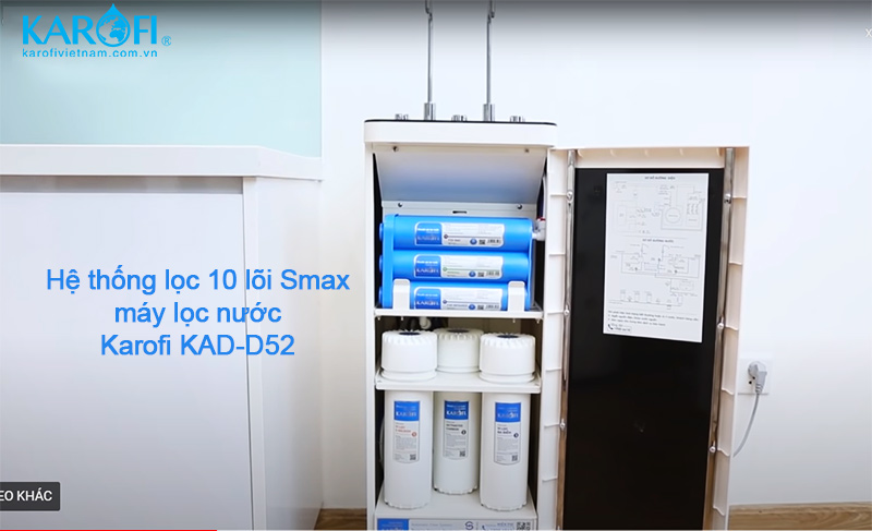 Máy lọc nước nóng lạnh 2 vòi KAD-D52 sở hữu lõi lọc chất lượng cao
