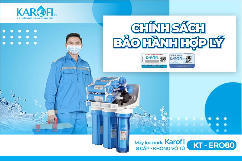 Máy lọc nước Karofi KT-ERO80 được bảo hành dài lâu