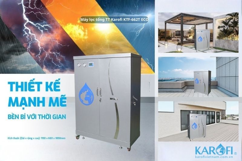 K&iacute;ch thước hệ thống lọc tổng đầu ngồn Karofi KTF-662T ECO