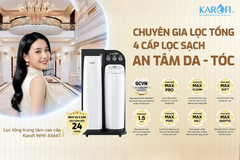 Karofi WHF-E666T với khả năng l&agrave;m mềm tối ưu