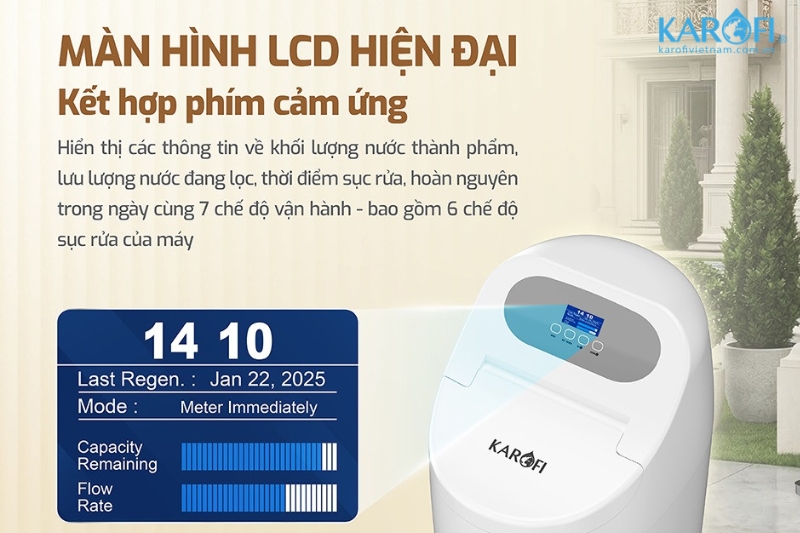 M&aacute;y Lọc Nước Đầu Nguồn WHF-E666-AIO t&iacute;ch hợp m&agrave;n h&igrave;nh LCD hiện đại