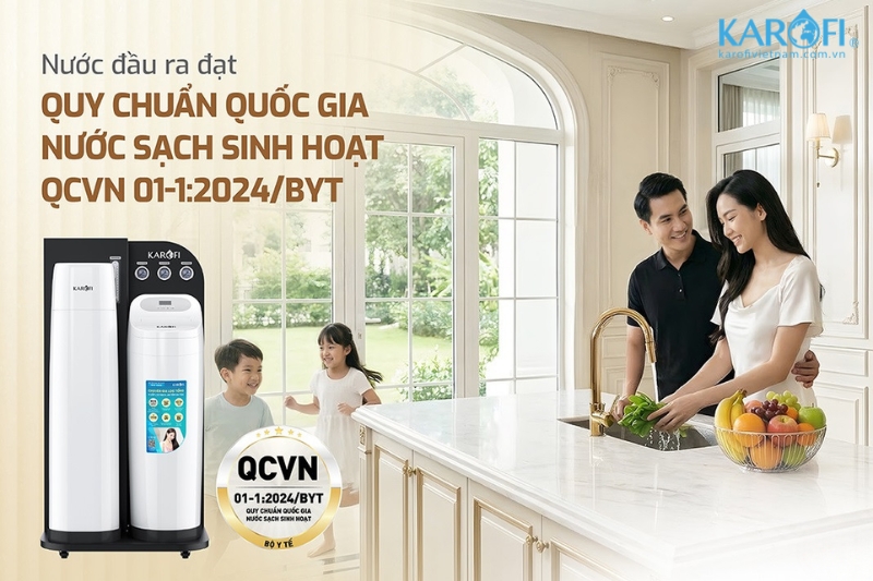 Karofi WHF-E666-AIO cho nguồn nước đầu ra đạt quy chuẩn quốc gia