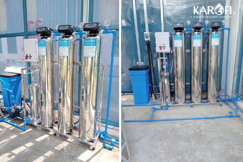 Hình ảnh thực tế lắp đặt máy lọc tổng đầu nguồn Karofi KTF-333IT