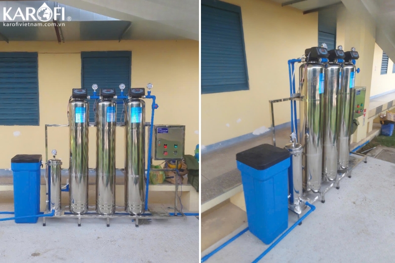 Hình ảnh thực tế lắp đặt máy lọc tổng đầu nguồn Karofi KTF-333I