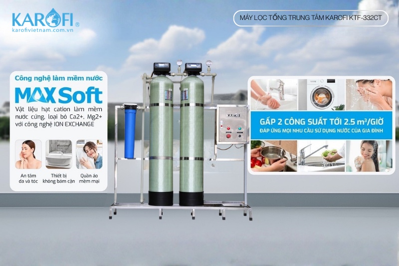 Hệ thống lọc nước tổng KTF-332IT với c&ocirc;ng suất lọc l&ecirc;n tới 2500l/h