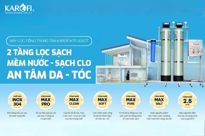Máy lọc tổng trung tâm Karofi KTF-332CT - Giải pháp lọc nước vượt trội