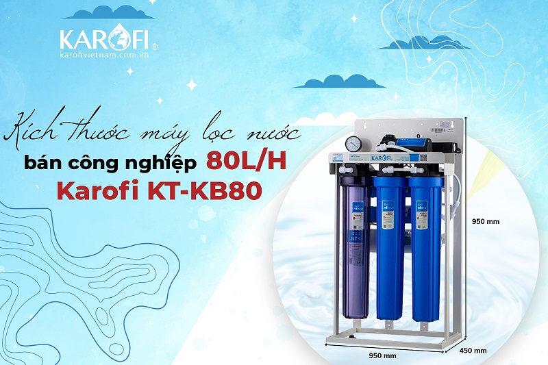 Kích thước máy lọc nước KAROFI BCN không tủ KT-KB80