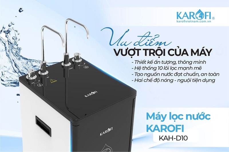 Máy lọc nước Karofi KAH-D10 thiết kế thông minh