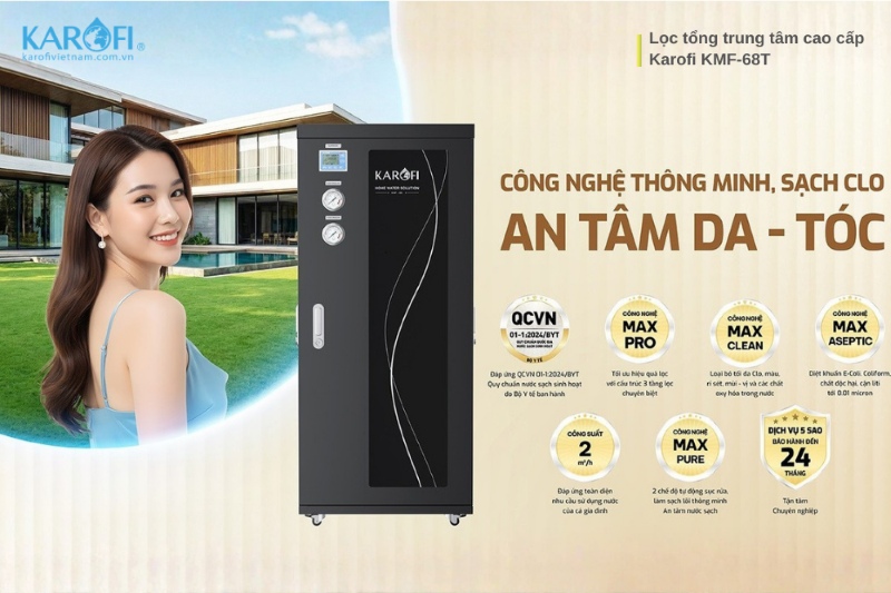 Hệ thống lọc tổng Karofi KMF-68T công nghệ lọc hiện đại lọc sạch tạp chất