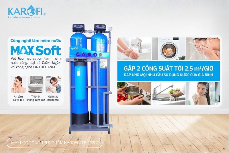 C&ocirc;ng suất lọc vượt trội trong m&aacute;y lọc tổng nước sinh hoạt Karofi KTF-222CT