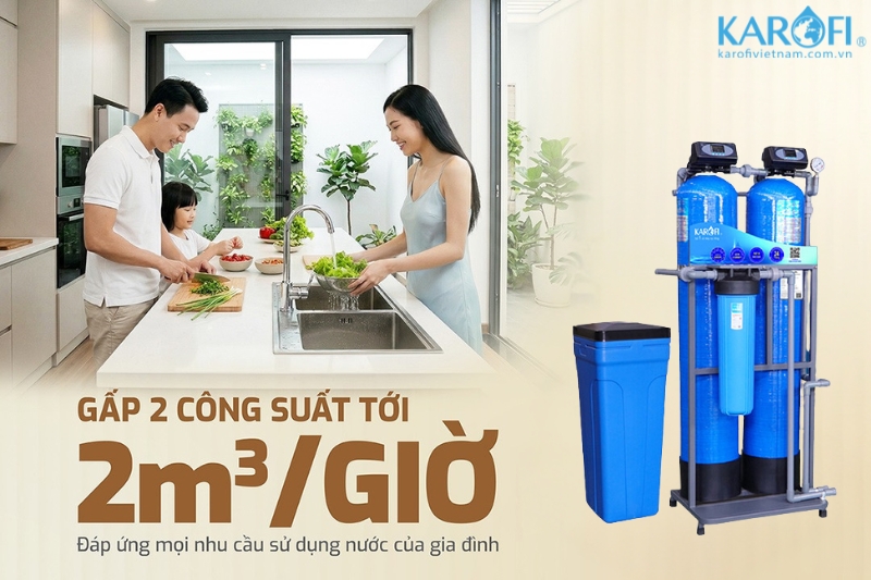 Công suất lọc vượt trội trong máy lọc tổng nước sinh hoạt Karofi KTF-222CT