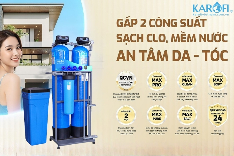 Máy lọc tổng trung tâm Karofi KTF-222CT: Giải pháp an toàn nguồn nước cho cả gia đình