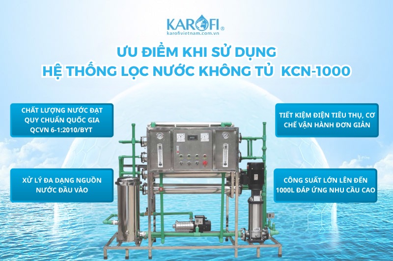 Một số ưu điểm vượt trội của hệ thống lọc nước RO Karofi KCN-1.000