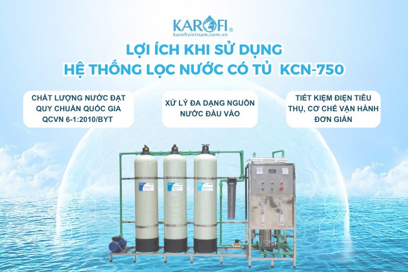 Hệ thống lọc nước công suất lớn 750l karofi có khả năng xử lý đa dạng nguồn nước