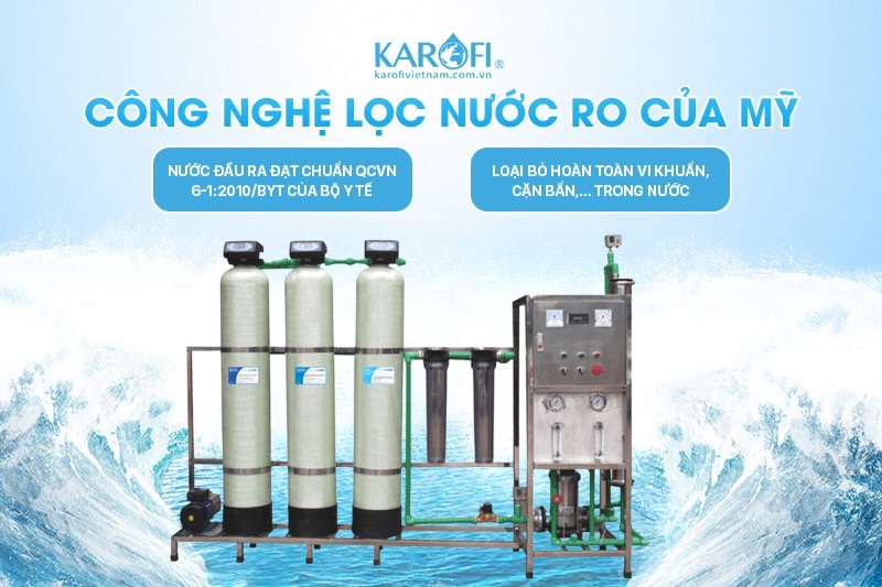Máy lọc nước công nghiệp không tủ Karofi KCN-350 cho nguồn nước đạt chuẩn