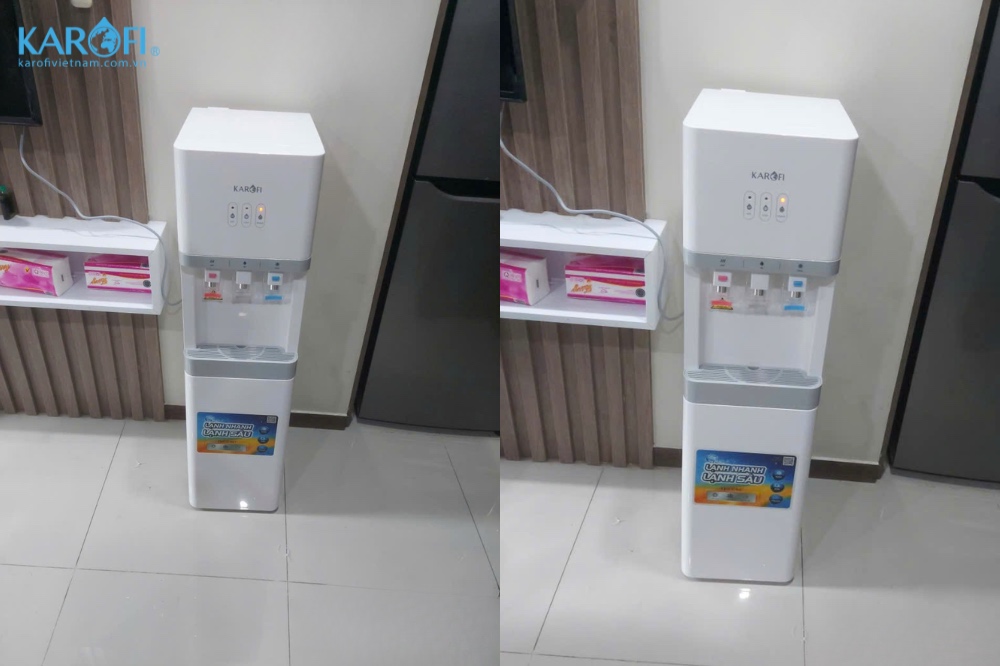 Hình ảnh thực tế cây nước nóng lạnh nguội Karofi HCV208