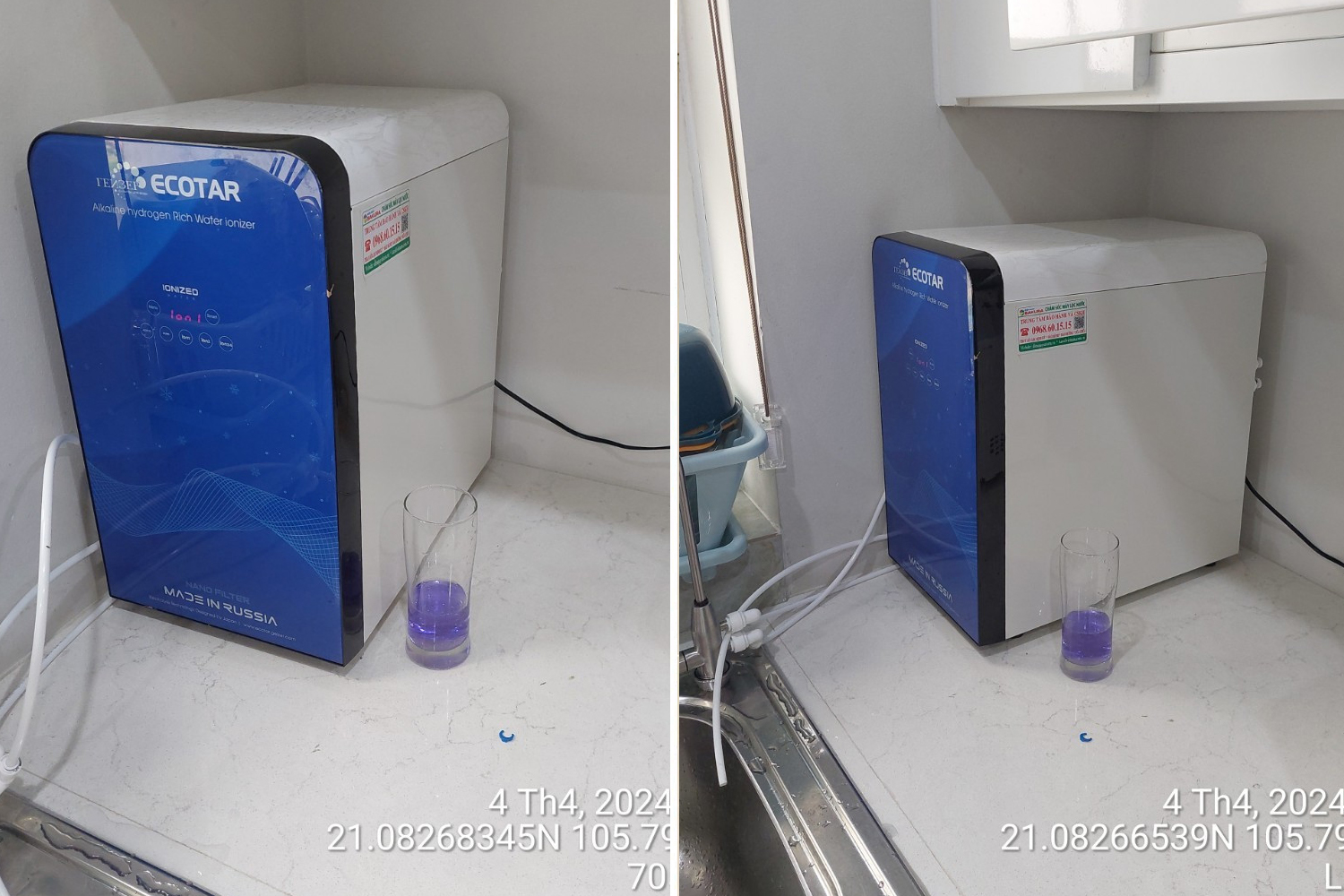 ảnh thực tế của máy lọc nước ion kiềm Geyser Ecotar 9