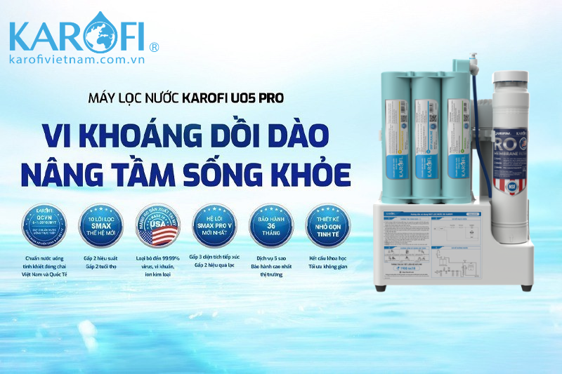 M&aacute;y lọc nước Karofi KAQ-U05 Pro để gầm