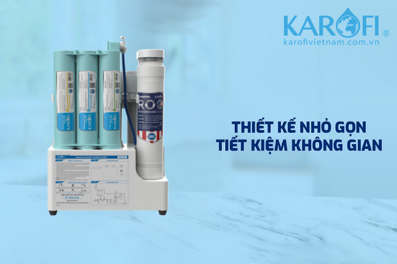 Thiết kế nhỏ gọn - tiết kiệm kh&ocirc;ng gian với m&aacute;y lọc nước Karofi KAQ-U05 Pro