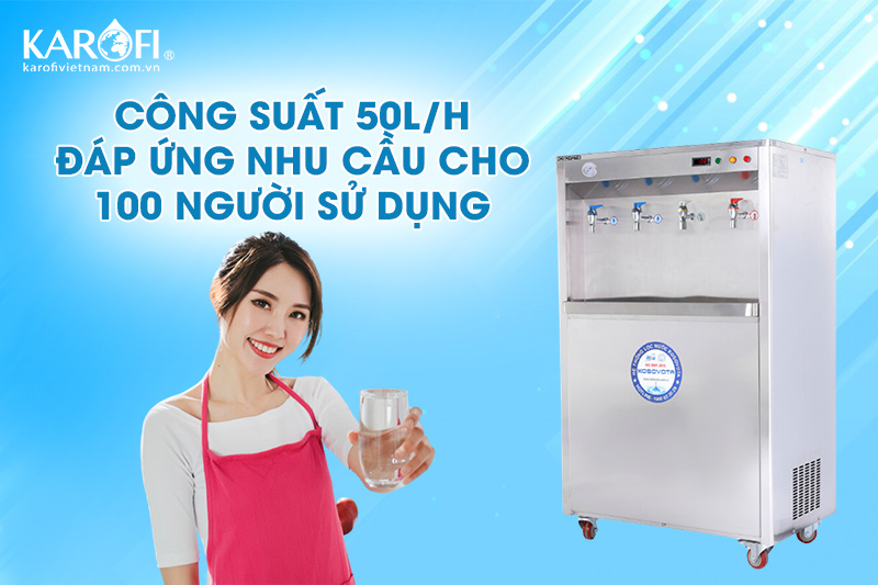máy lọc nước RO nóng nguội MTN4830 có thể cho từ 50 - 100 người sử dụng