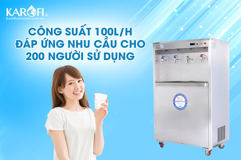 Máy lọc nước RO nóng nguội MTN4831 có thể cho từ 100 - 200 người sử dụng.