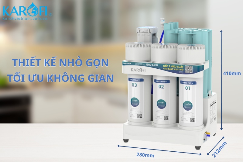 Karofi KAQ-U50K có thiết kế nhỏ gọn 