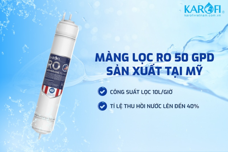 Màng RO nguyên khối 50 GPD sản xuất tại Mỹ có khả năng lọc sạch tới 99,99% virus