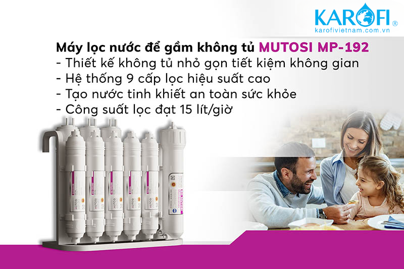 Mutosi MP-192 là một trong những sản phẩm máy lọc nước có kích thước nhỏ gọn