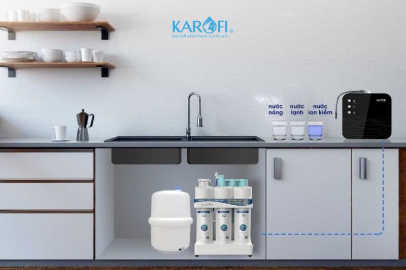 M&aacute;y lọc nước để gầm KAQ-U05 Pro v&agrave; m&aacute;y l&agrave;m n&oacute;ng lạnh ion kiềm MD-188H