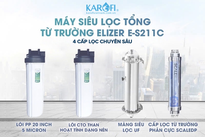 Siêu lọc tổng từ trường E-S211C sở hữu 4 cấp lọc mạnh mẽ