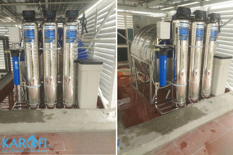Hình ảnh thực tế hệ thống lọc tổng đầu nguồn Sakura SKT213I