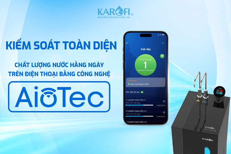 Máy lọc nước Karofi KAE-S86 tích hợp công nghệ Aiotec thông minh