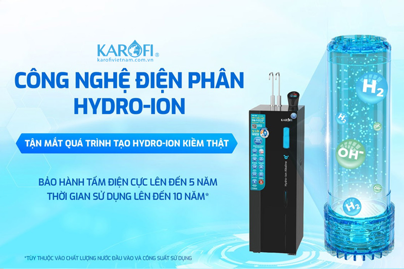 Karofi KAE-S86 sử dụng công nghệ điện phân hydro-ion kiềm hiện đại