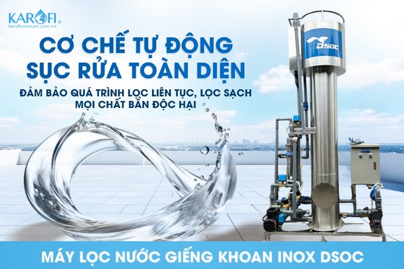 Hệ thống lọc nước giếng khoan công suất 10m3 áp dụng cơ chế tự động sục rửa tiện lợi