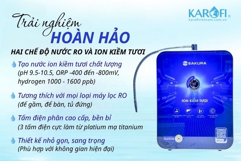 Trải nghiệm ho&agrave;n hảo với m&aacute;y tạo nước kiềm tươi Sakura SKB200