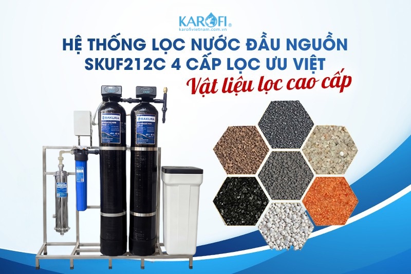 Hệ thống lọc tổng Sakura SKUF212C với 4 cấp lọc ưu việt