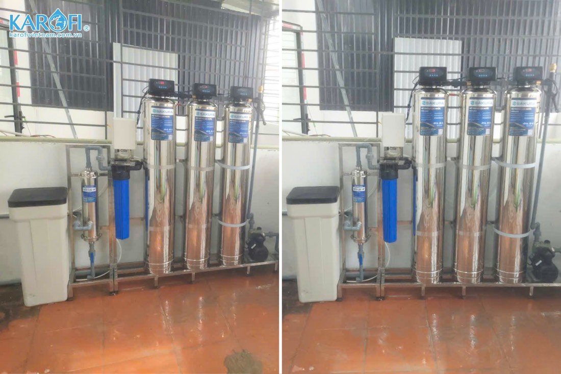 H&igrave;nh ảnh lắp đặt thực tế hệ thống lọc nước đầu nguồn SKUF213I