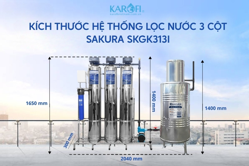 K&iacute;ch thước thực tế của Sakura SKGK313I