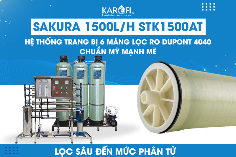 Hệ thống trang bị 6 màng lọc RO Dupont 4040 mạnh mẽ