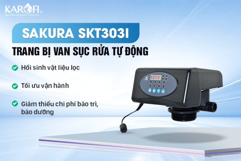 Lọc đầu nguồn Sakura SKT303I trang bị van sục rửa tự động tiện lợi
